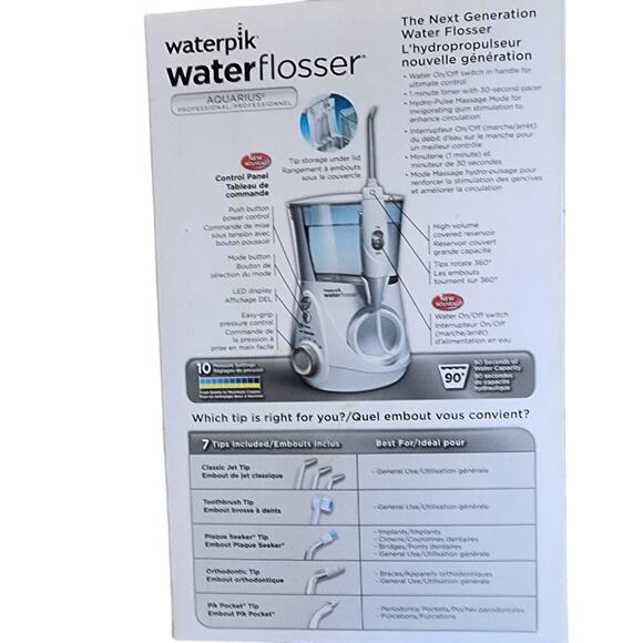 Waterpik Waterflosser Aquarius Professional Designer Series Satin Chrome & White - Picture 4 of 7